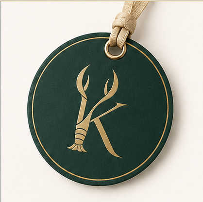 Kribba tag met monogram